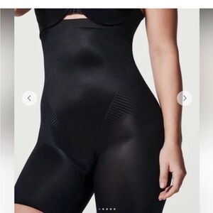 SPANX High Waist Sculpting Shorts Black Mid Thigh Shapewear NWOT